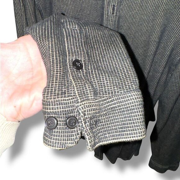 Perry Ellis Tom Ford Era Black Knit Button Up Shirt L - Picture 3 of 5